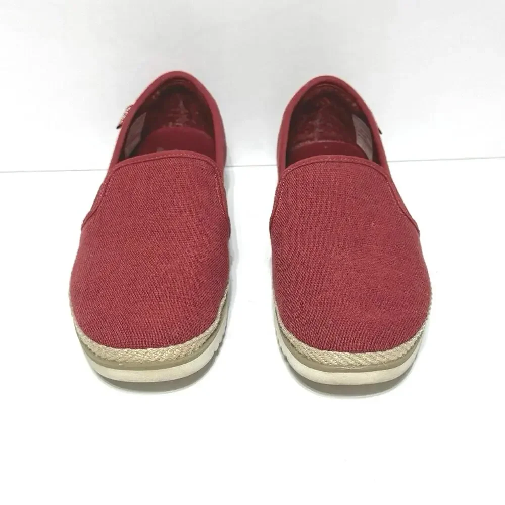 Skechers Bobs Women’s Size 7.5 Flexpadrille Slip On Canvas Shoes Rubber Sole Red - Picture 3 of 12